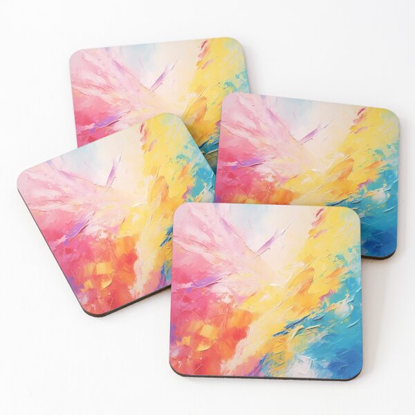 Item preview, Rainbow colors cheerful tones artistic sense texture impasto brush strokes abstract decorative painting 23 designed and sold by UnaWu533.