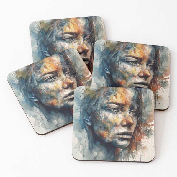 Item preview, Mesmerizing Sci-Fi Inspired Portrait: Hyper-Realistic Woman in Dramatic Backlit Setting, Ildiko Neer's Style with Teal and Amber Palette, High-Resolution Artwork for Vertical Display designed and sold by stateofhuman.