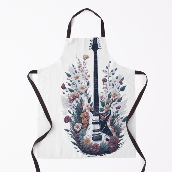 Item preview, Melodies of Beauty: Detailed Illustration of an Electric Guitar with Beautiful Flowers designed and sold by RedArtG09.