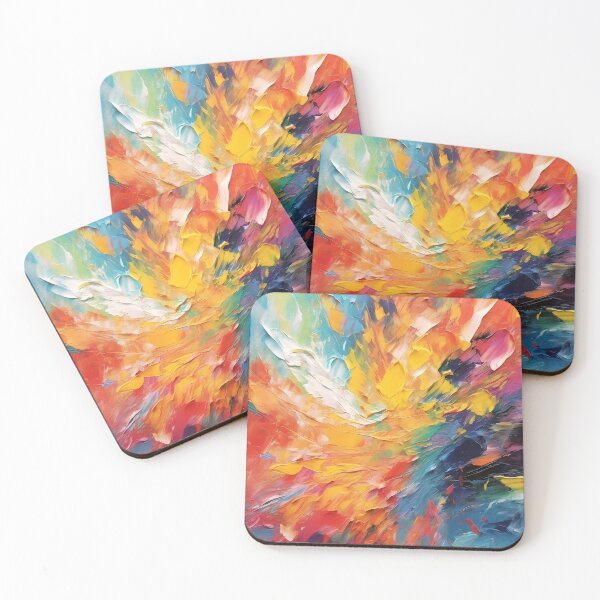 Item preview, Rainbow colors cheerful tones artistic sense texture impasto brush strokes abstract decorative painting 24 designed and sold by UnaWu533.