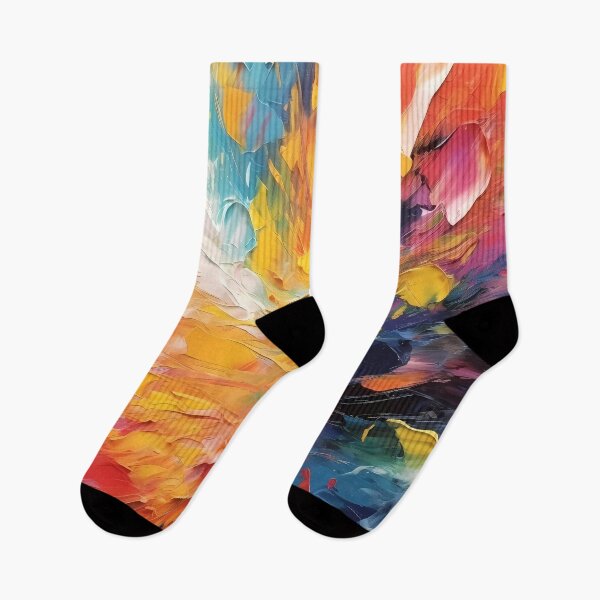 Item preview, Rainbow colors cheerful tones artistic sense texture impasto brush strokes abstract decorative painting 24 designed and sold by UnaWu533.