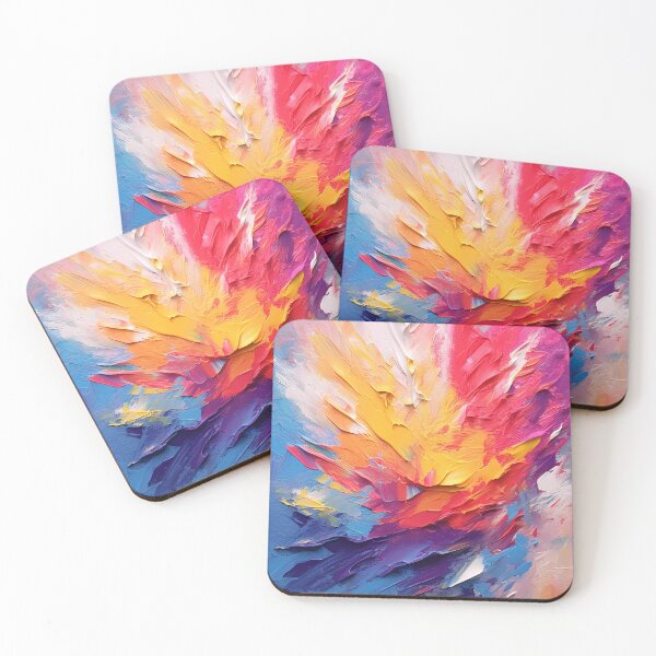 Item preview, Rainbow colors cheerful tones artistic sense texture impasto brush strokes abstract decorative painting 25 designed and sold by UnaWu533.