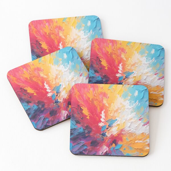 Item preview, Rainbow colors cheerful tones artistic sense texture impasto brush strokes abstract decorative painting 27 designed and sold by UnaWu533.