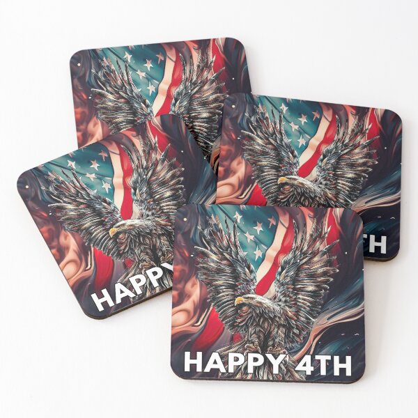 Item preview, Happy 4th of july american flag bald eagle designed and sold by TomFrontierArt.