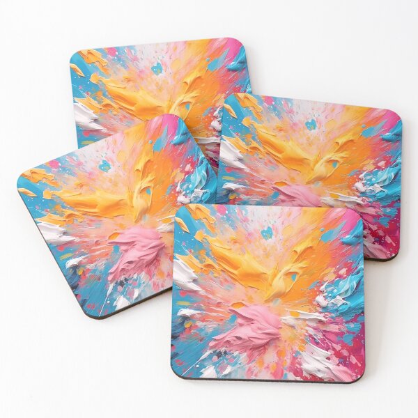 Item preview, Rainbow colors cheerful tones artistic sense texture impasto brush strokes abstract decorative painting 28 designed and sold by UnaWu533.