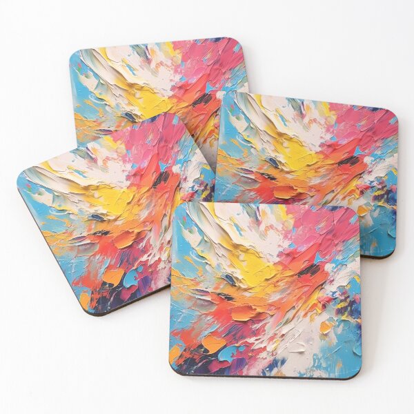 Item preview, Rainbow colors cheerful tones artistic sense texture impasto brush strokes abstract decorative painting 29 designed and sold by UnaWu533.