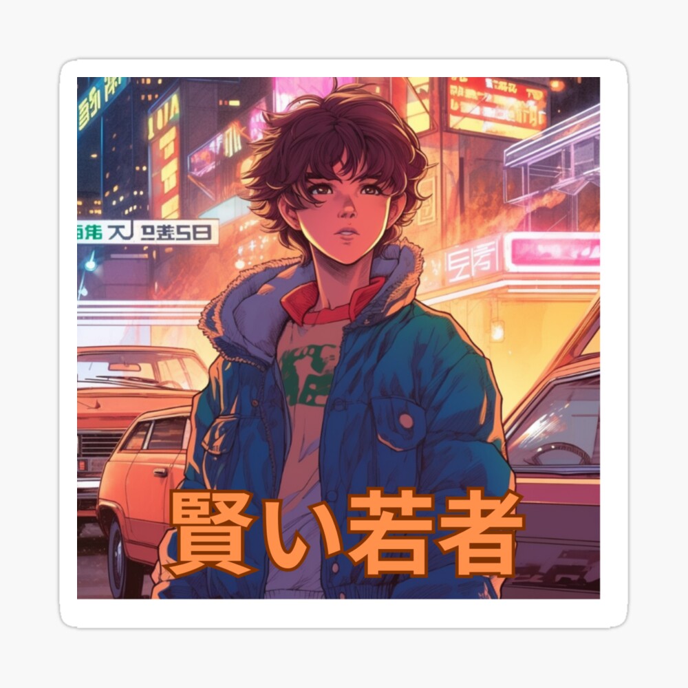 Good Looking Young Man in Japanese Art | Sticker