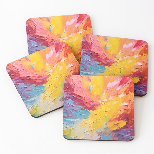 Item preview, Rainbow colors cheerful tones artistic sense texture impasto brush strokes abstract decorative painting 30 designed and sold by UnaWu533.