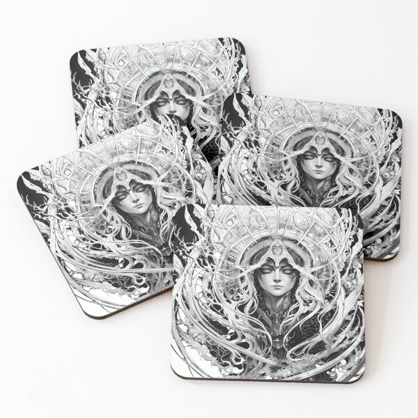 Item preview, Intricate Lineart Portrait of a Witch designed and sold by AIStudio137.