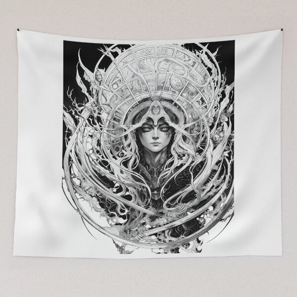 Item preview, Intricate Lineart Portrait of a Witch designed and sold by AIStudio137.
