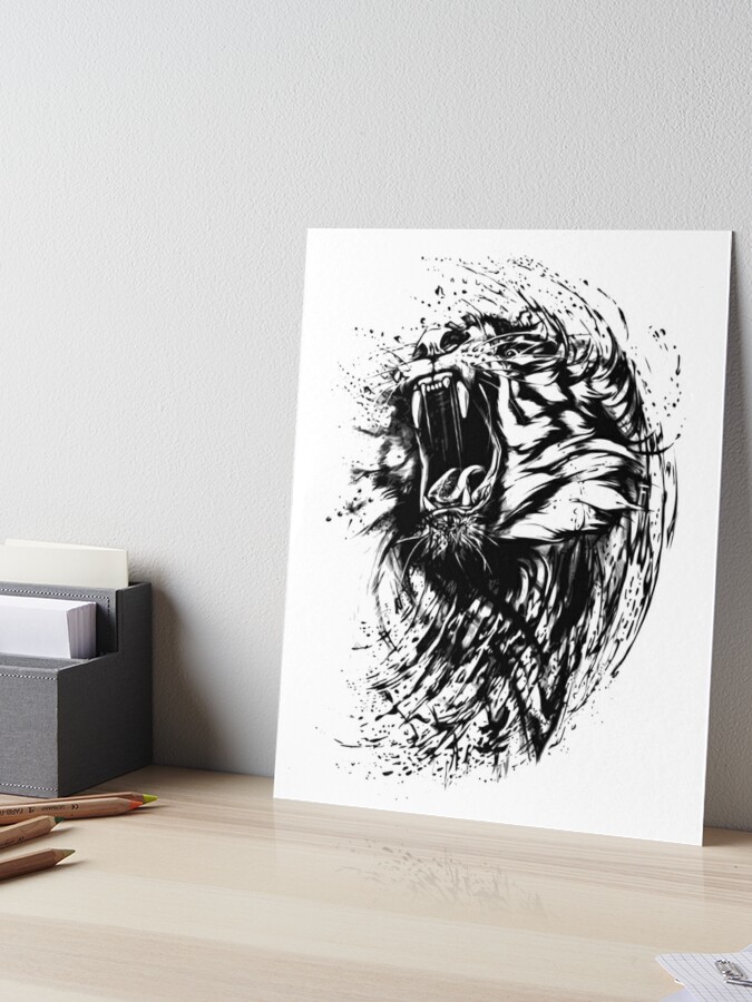 Angry Tiger drawing free image download