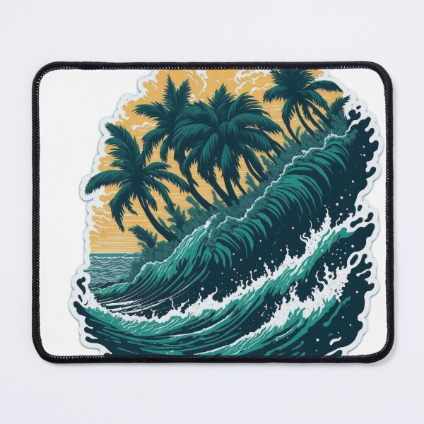 Item preview, Sunset Serenity: Majestic Palm Tree against Mountains and Clouds designed and sold by RedArtG09.