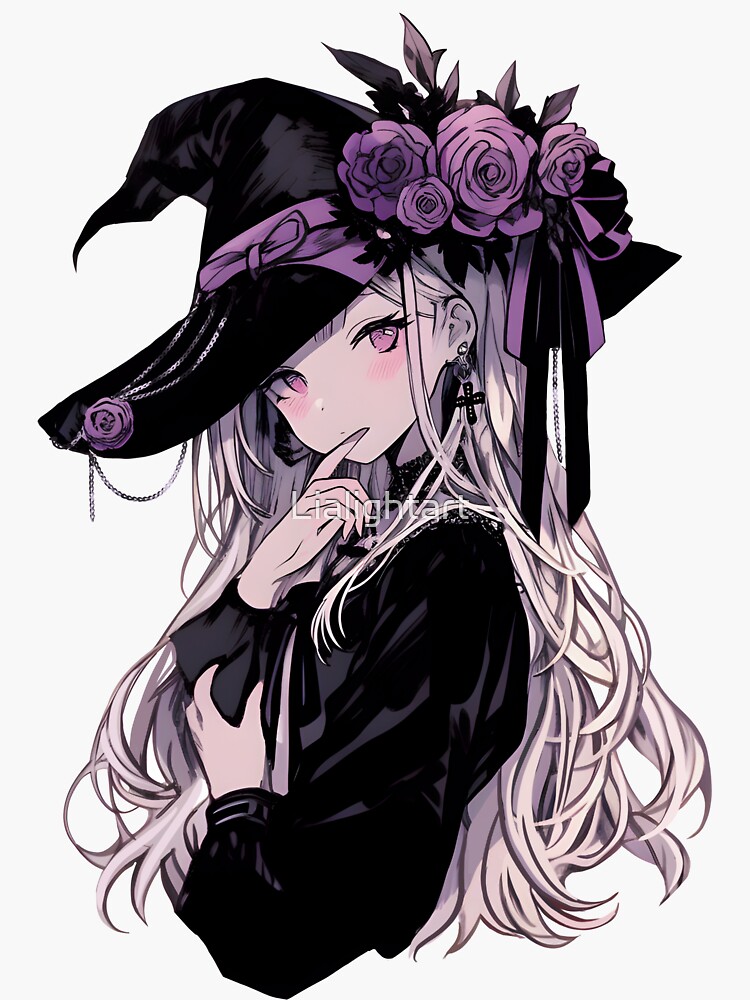 Premium AI Image | Cute witch girl on halloween night anime art for mobile  wallpaper