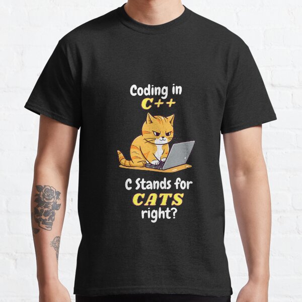 Coding Cat: Humorous C++ Quote Design Classic T-Shirt