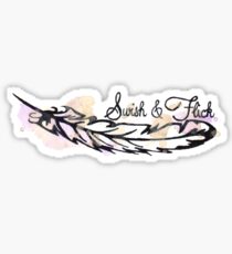 Swish & Flick Feather with watercolor overlay Sticker