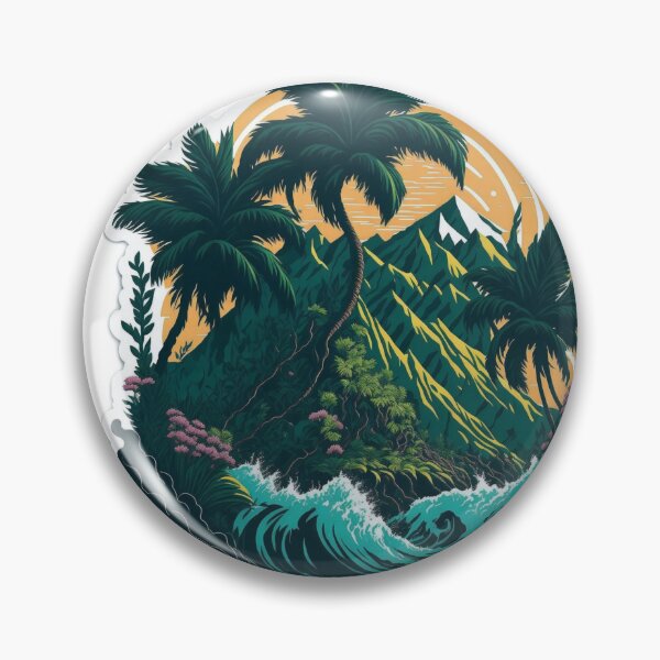 Item preview, Whimsical Fantasy: Majestic Palm Tree with Colorful Flower Surround designed and sold by RedArtG09.
