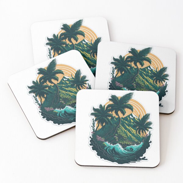 Item preview, Whimsical Fantasy: Majestic Palm Tree with Colorful Flower Surround designed and sold by RedArtG09.