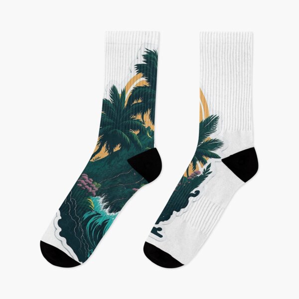 Item preview, Whimsical Fantasy: Majestic Palm Tree with Colorful Flower Surround designed and sold by RedArtG09.