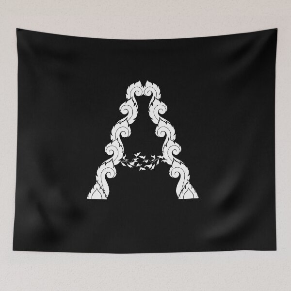 Item preview, White elegant letter A with Thai art elements. designed and sold by KanyaluckArtist.