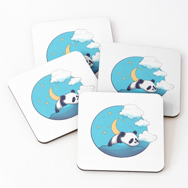 Item preview, Sleepy Panda Bear in the Clouds Among the Stars and Moon designed and sold by Tabble-Dabble.