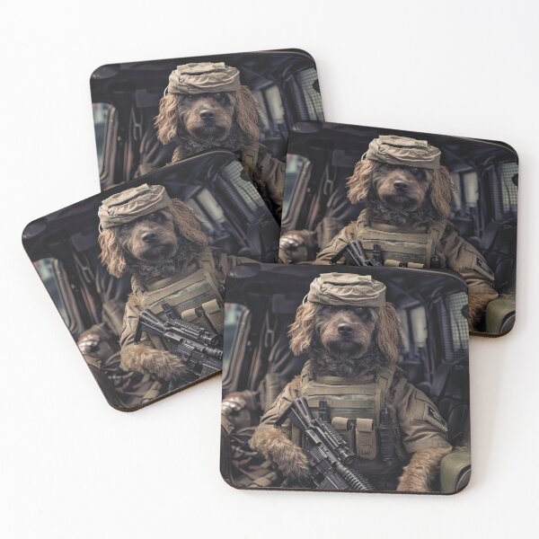 Item preview, Combat Canine - Unique Car-Riding Military Dog Illustration designed and sold by DoPrint.