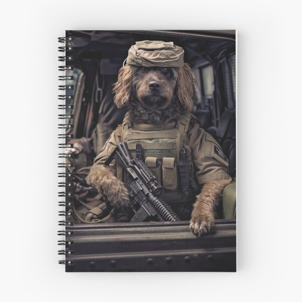 Item preview, Combat Canine - Unique Car-Riding Military Dog Illustration designed and sold by DoPrint.