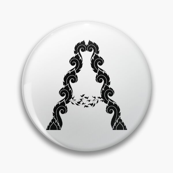 Item preview, Black elegant letter A with Thai art elements. designed and sold by KanyaluckArtist.