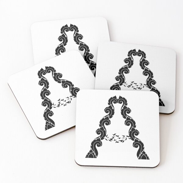 Item preview, Black elegant letter A with Thai art elements. designed and sold by KanyaluckArtist.