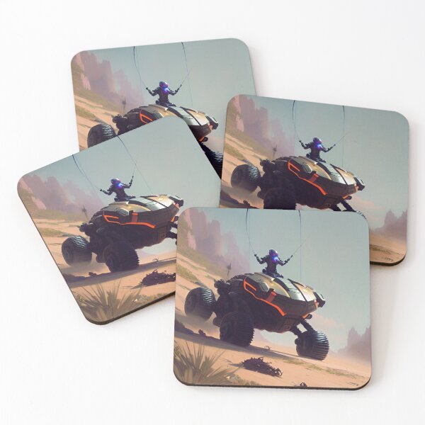 Item preview, Spider robot chasing a man on an all-terrain vehicle designed and sold by MadinaFatt.