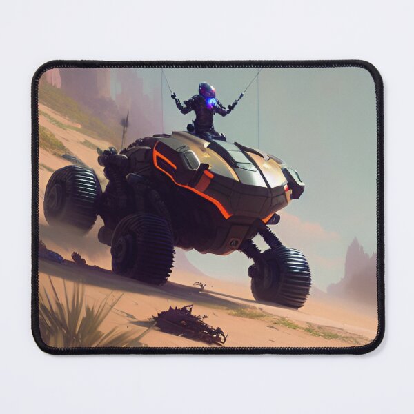 Item preview, Spider robot chasing a man on an all-terrain vehicle designed and sold by MadinaFatt.