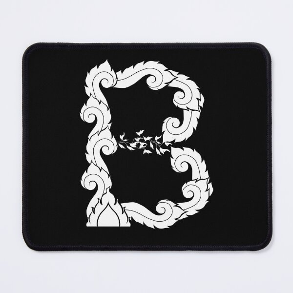 Item preview, White elegant letter B with Thai art elements. designed and sold by KanyaluckArtist.