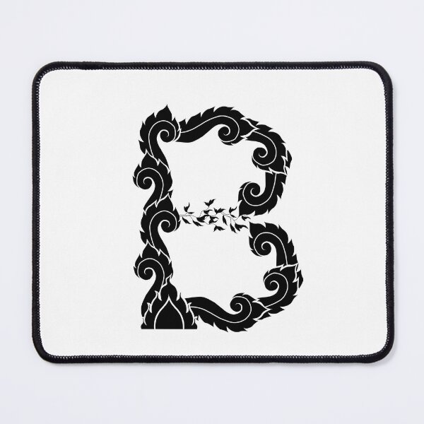 Item preview, Black elegant letter B with Thai art elements. designed and sold by KanyaluckArtist.