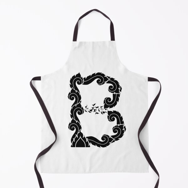 Item preview, Black elegant letter B with Thai art elements. designed and sold by KanyaluckArtist.