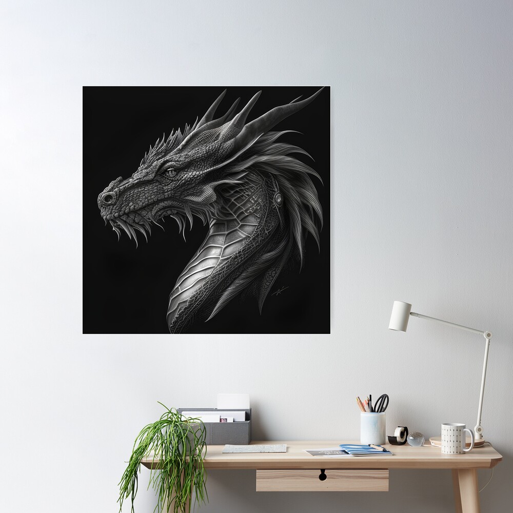 Chinese Dragon drawing Poster for Sale by Pencil-Art