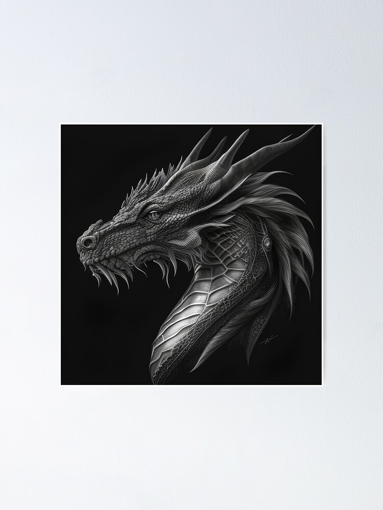 Chinese Dragon drawing Poster for Sale by Pencil-Art