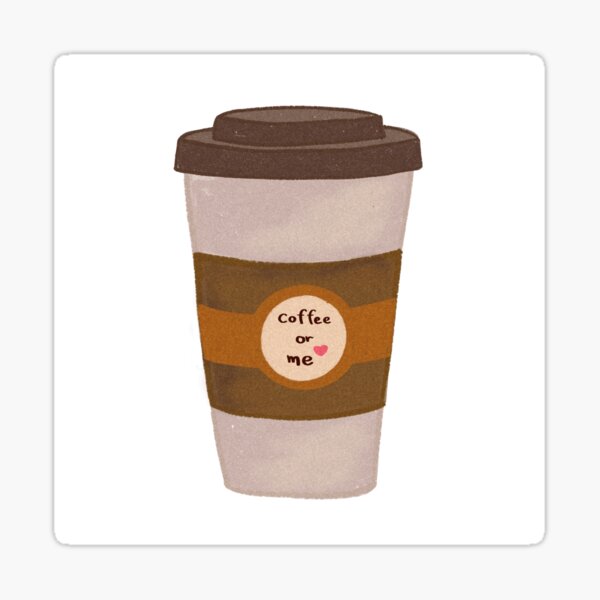 Cute Iced Coffee Cups - Classic Brown Sticker for Sale by