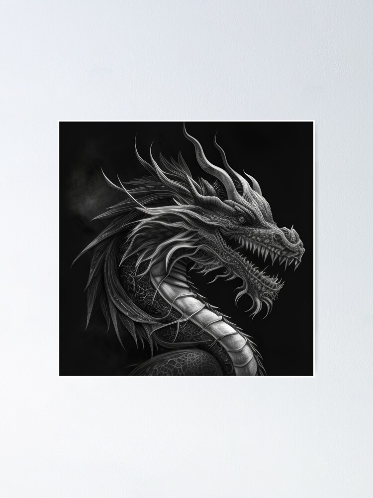 Chinese Dragon drawing Poster for Sale by Pencil-Art