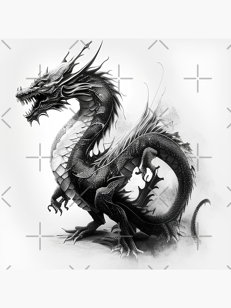 Dragon drawing print