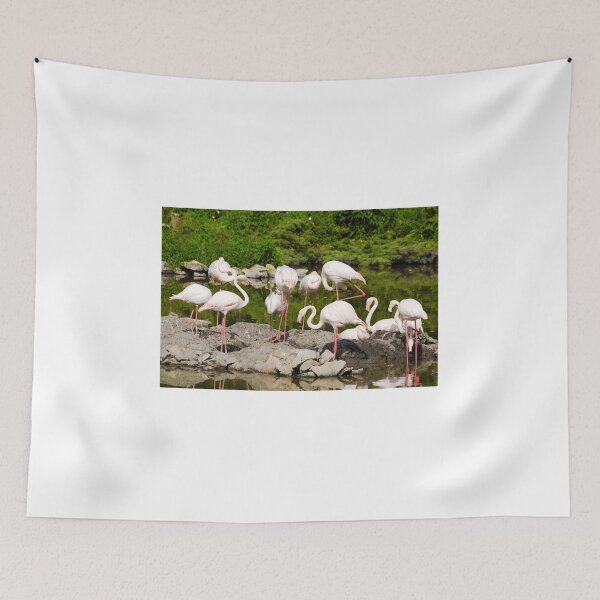 Item preview, Nature wildlife scene with flamingos flock designed and sold by goceris.