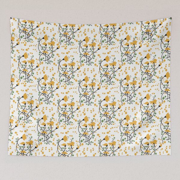 Item preview, Crisscross Yellow Floral Pattern designed and sold by Artistestella.