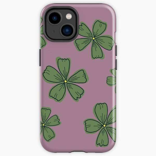 Y2K Green Clover flowers sticker set iPhone Tough Case