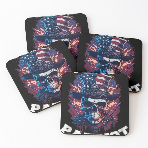 Artikelvorschau, Stolzer amerikanischer Patriot-Totenkopf mit Gewehren, 4. Juli entworfen und verkauft von PhotoArtMC.