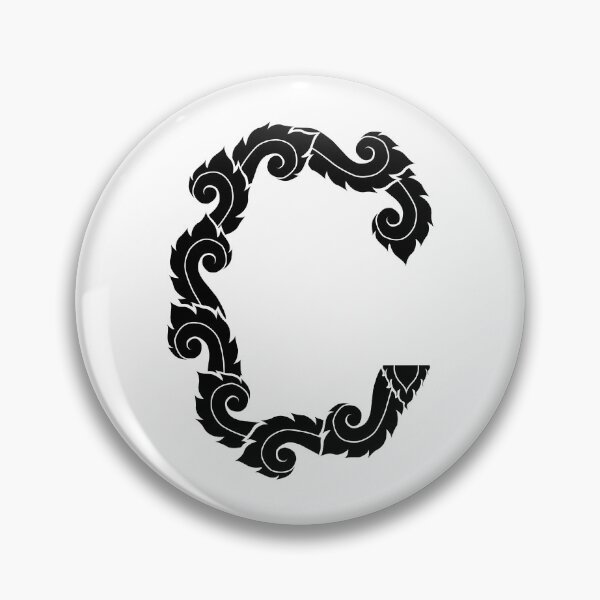 Item preview, Black elegant letter C with Thai art elements. designed and sold by KanyaluckArtist.