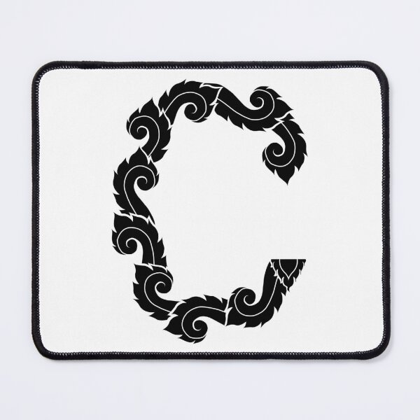 Item preview, Black elegant letter C with Thai art elements. designed and sold by KanyaluckArtist.