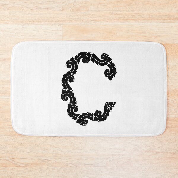 Item preview, Black elegant letter C with Thai art elements. designed and sold by KanyaluckArtist.
