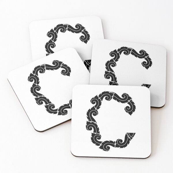 Item preview, Black elegant letter C with Thai art elements. designed and sold by KanyaluckArtist.