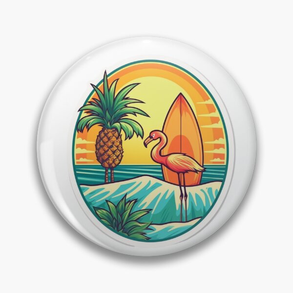 Item preview, summer patterns with flamingos and pineapples designed and sold by printiesart.