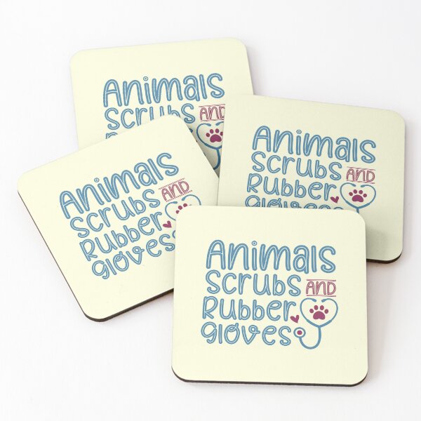 Item preview, animals scrubs and rubber gloves  designed and sold by hautehub.