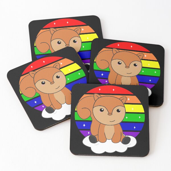 Item preview, Squirrel Rainbow Colorful Sunset Kawaii Fantasy designed and sold by soliamada.