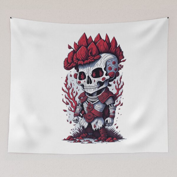 Item preview, Peruvian Inca Skeleton: Detailed Cartoon Character T-Shirt Design designed and sold by RedArtG09.